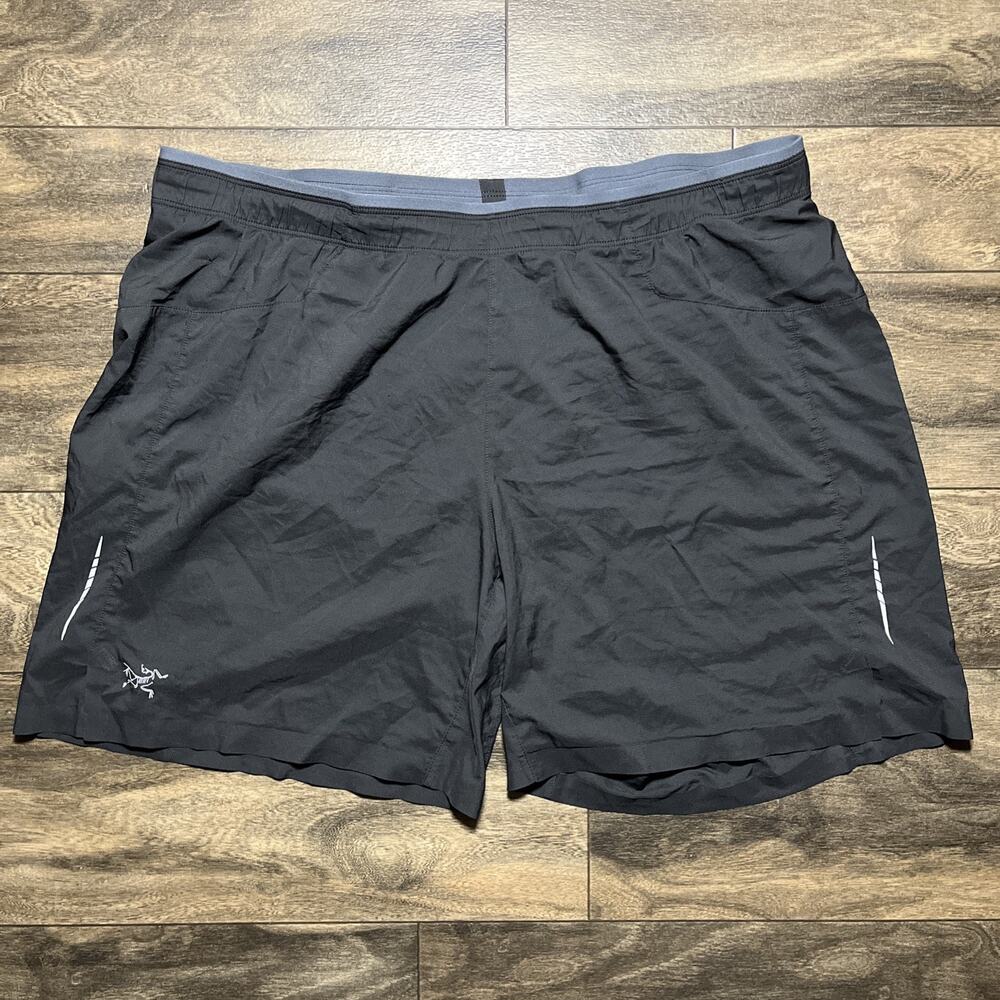 Arcteryx Adan Shorts Men's L Black Lined Mountain Running 7" Micro Ripstop EUC
